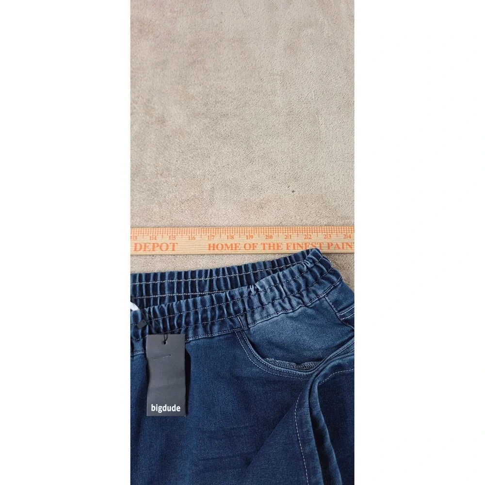 Big Dude Denim Jean Shorts Men's 52 Big And Tall Dark Wash Blue 10